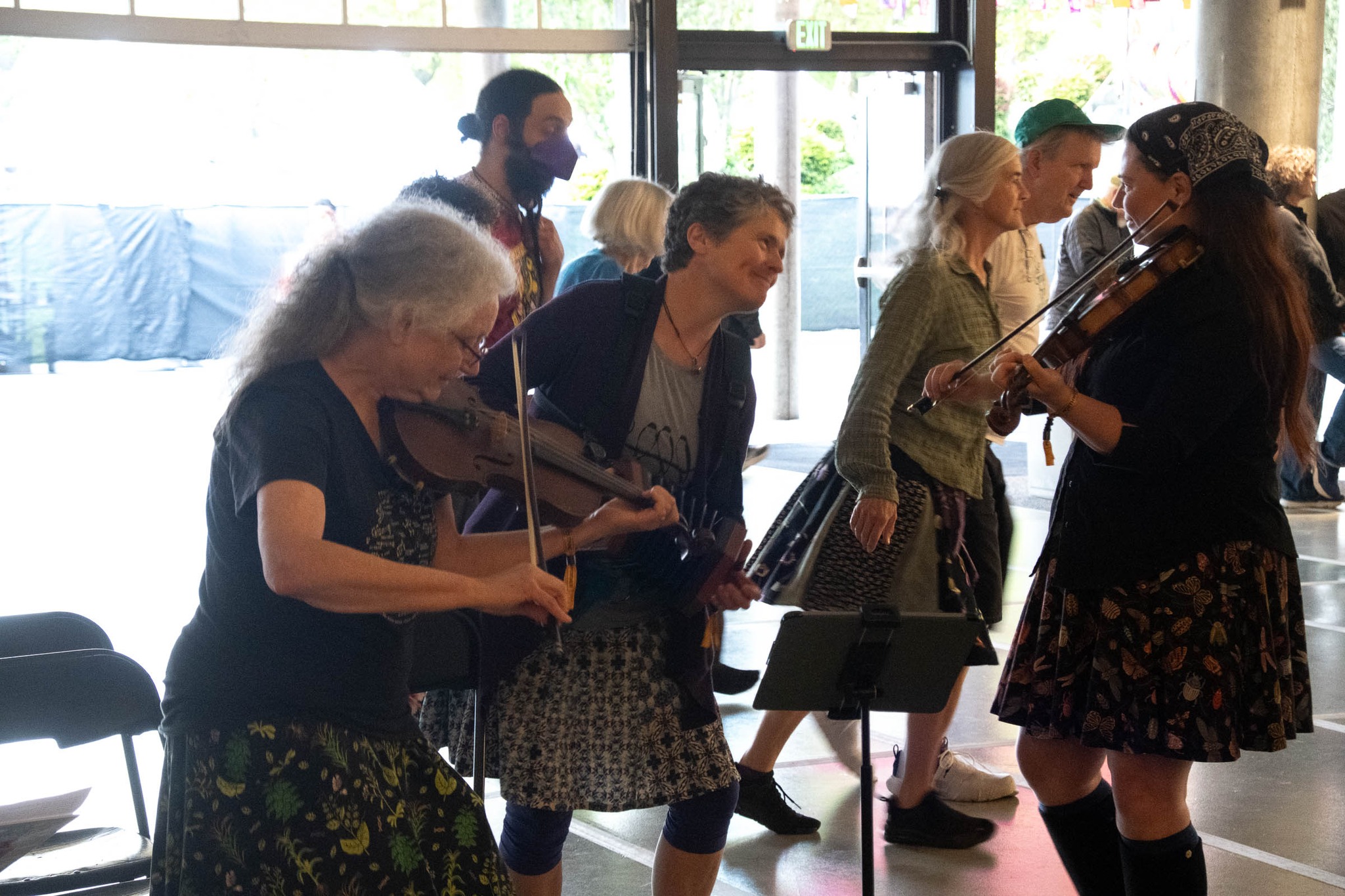 Musicians on the dance floor